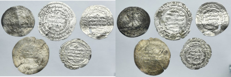 Lot, Abbasids and Samanids, Dirhams (5 pcs.) Lot of five dirhams of Abbasids and...