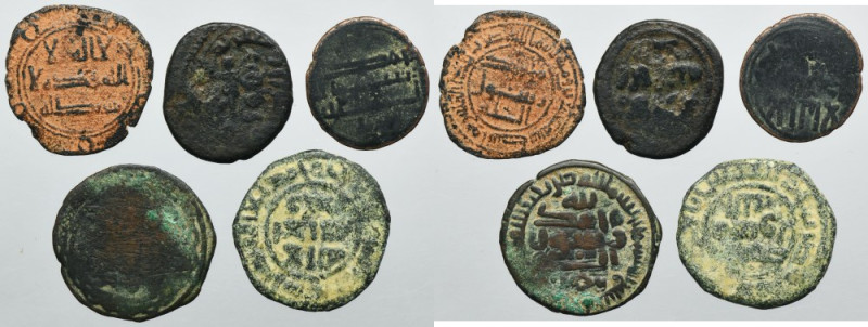 Lot, Islam, AE (5 pcs.) Lot of five islamic AE coins of Abbasids and Umayyads.
...