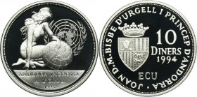 Andorra, 10 Diners Llantrisant 1994 - Membership in the UN