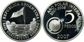 Argentina, 5 Pesos Madrid 2007 - International Polar Year