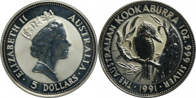 Australia, Elizabeth II, 5 Dollar Perth 1991 - Kookaburra