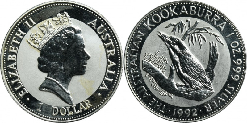 Australia, Elizabeth II, 1 Dollar Perth 1992 - Kookaburra Proof type.
1 oz. '99...