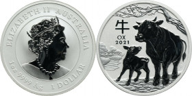 Australia, Elizabeth II, 1 Dollar Perth 2021 P - Year of the Ox