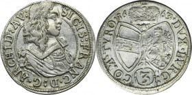 Austria, Sigismund Franz, 3 Kreuzer Hall 1663