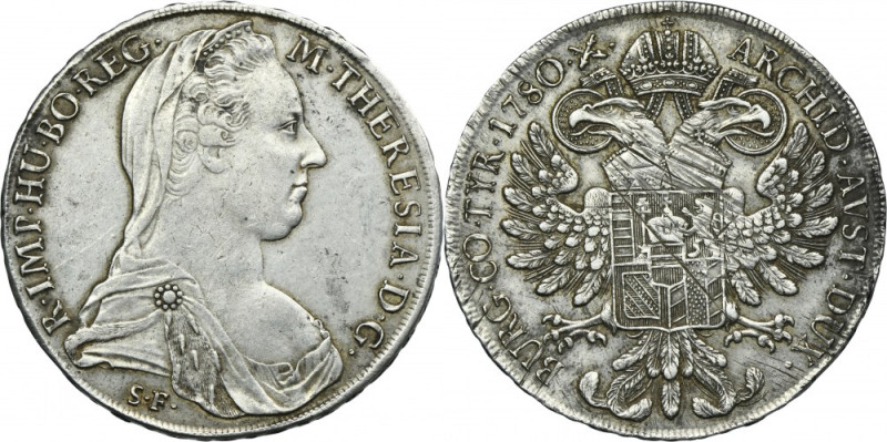 Austria, Maria Theresa, Thaler Günzburg 1780 SF Old struck from 1783-1795. Varie...