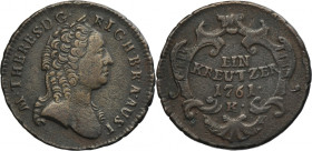 Austria, Maria Theresa, 1 Kreuzer Kremnitz 1761 K