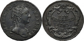 Austria, Maria Theresa, 1 Kreuzer Schmöllnitz 1763 S