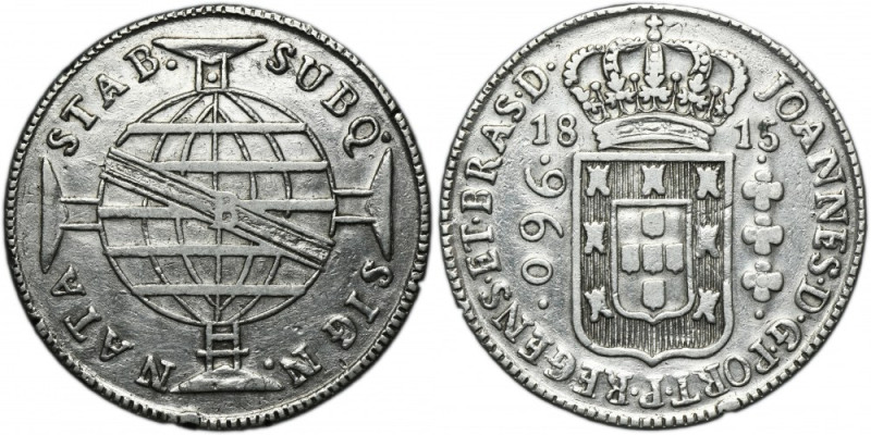 Brazil, Regent João, 960 Réis Bahia 1815 B Silver '896'. Unnatural look due to i...