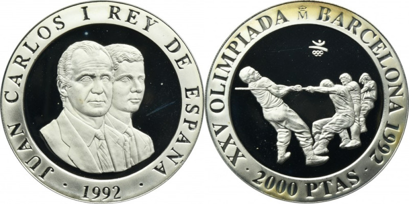 Spain, 2.000 Pesetas Madrid 1992 - Tug of War Mintage 9.043 pieces. Silver '925'...