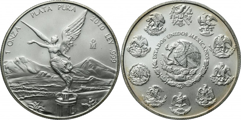 Mexico, 1 Onza 2010 .999 silver, weight 1 Oz.
 Uncja czystego srebra próby '999...