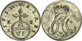 Germany, Duchy of Sachsen-Weimar-Eisenach, Ernst August Constantin, 6 Pfennig Eisenach 1758 FS - ex. Dr. Max Blaschegg ex. Blaschegg