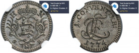 Germany, County of Hohenlohe-Neuenstein-Öhringen, Ludwig Friedrich Karl, 1 Kreuzer Nürnberg 1774 - NGC MS66 MAX - JEDYNY