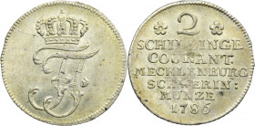 Germany, Duchy of Mecklenburg-Schwerin, Ferdinand Franz, 2 Schilling Schwerin 1786 - RARE