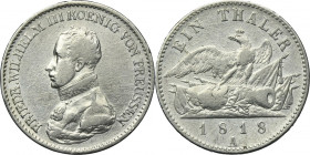 Germany, Kingdom of Prussia, Friedrich Wilhelm III, Thaler Berlin 1818 A