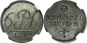 Germany, Principality of Schwarzburg-Rudolstadt, Friedrich Günther, 6 Pfennig 1812 - NGC MS66
