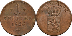 Germany, Electorate of Hesse, William II, 1 Kreuzer Kassel 1825