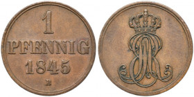 Germany, Kingdom of Hannover, Ernest August I, 1 Pfennig Hannover 1845 B