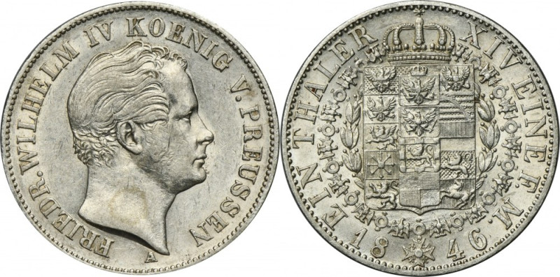 Germany, Kingdom of Prussia, Friedrich Wilhelm IV, Thaler Berlin 1846 A Variety ...