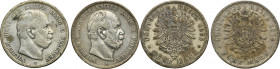 Lot, Germany, Kingdom of Prussia, Wilhelm I, 5 Mark (2 pcs.)