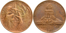 Germany, German Empire, Wilhelm II, Medal in commemoration of the 100th anniversary of the Battle of the Nations at Leipzig in 1813 and the unveiling ...