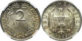 Germany, Weimar Republic, 2 Mark Stuttgart 1925 F - NGC MS66 2-ga nota