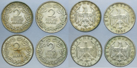 Lot, Germany, Weimar Republic, 2 Mark (4 pcs.)