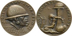 Germany, Weimar Republic, Medal against the stationing of black French soldiers in Germany 1920 - RARE, small