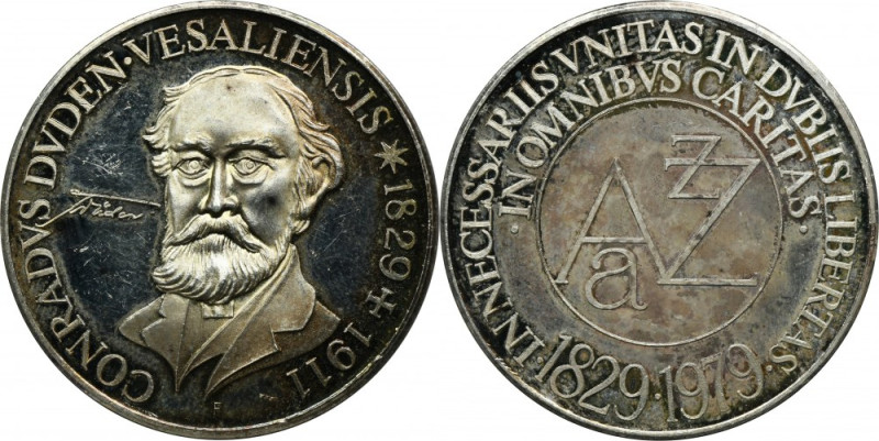 Germany, FRG, Konrad Duden Medal 1979 German silver medal commemorating Konrad D...