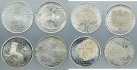 Lot, Germany, FRG, 10 Mark and 10 Euro (4 pcs.)