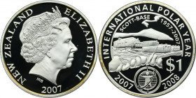 New Zealand, ELizabeth II, 1 Dollar 2007 - International Polar Year