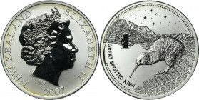 New Zealand, ELizabeth II, 1 Dollar Karlsfeld 2007 - Great Spotted Kiwi