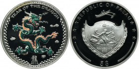 Palau, 5 Dollars 2012 - Year of the Dragon