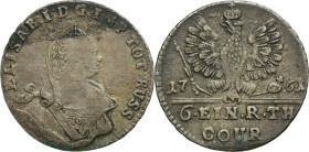 Russian occupation of Prussia, Elizabeth, 1/6 Thaler Königsberg 1761 - RARE R