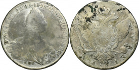 Russia, Catherine II, Rouble Petersburg 1773 СПБ ФЛ