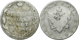 Russia, Alexander I, Rouble Petersburg 1805 СПБ ФГ - RARE