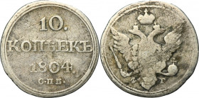 Russia, Alexander I, 10 kopecks St. Petersburg 1804 СПБ ФГ R