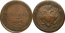 Russia, Alexander I, 5 Kopeck Jekaterinburg 1803 EM