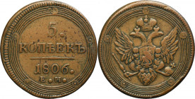 Russia, Alexander I, 5 Kopeck Jekaterinburg 1806 EM