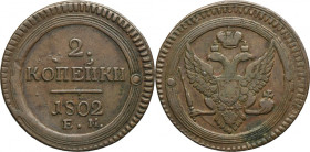 Russia, Alexander I, 2 Kopeck Jekaterinburg 1802 EM