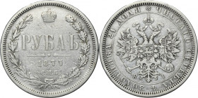 Russia, Alexander II, Rouble Petersburg 1877 СПБ НІ