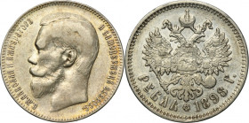 Russia, Nicholas II, Ruble Brussels 1898 ★★