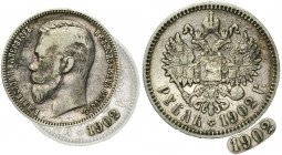 Russia, Nicholas II, Rouble Petersburg 1902 AP R