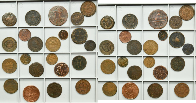 Lot, Russia, Kopeck 18th-20th century (22 pcs.) Lot of 22 Russian coins from 18t...