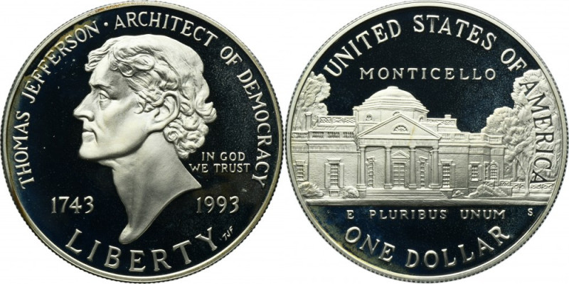 USA, 1 Dollar San Francisco 1993 S - Thomas Jefferson Issue minted on the occasi...