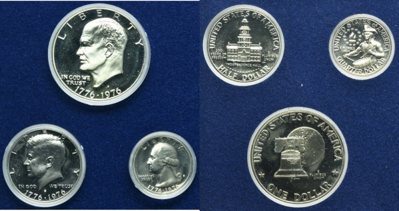 Set, USA, Vintage set 1976 (3 pcs.) Set from 1976 containing three '400' silver ...