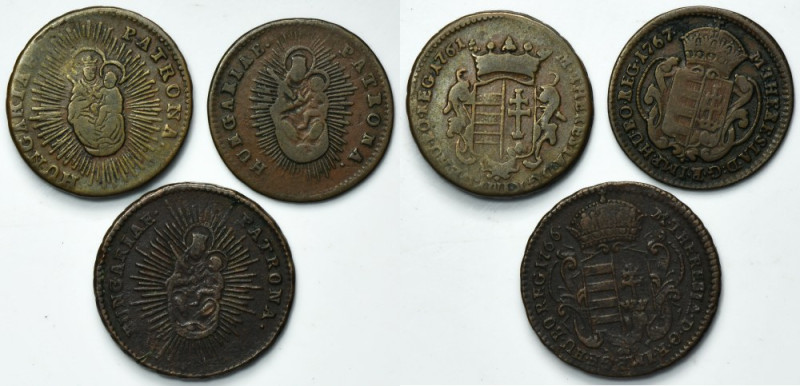 Lot, Hungary, Maria Theresa, Denarius (3 pcs.) Lot of three Hungarian denarius o...