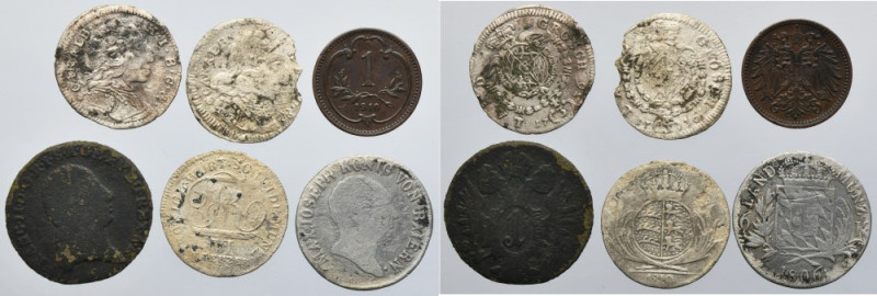 Lot, Austria and Germany, Mix coins (6 pcs.) Lot of six Austrian and German coin...