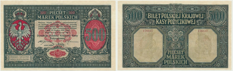 500 marek 1919 - Dyrekcja - Pierwszy polski banknot wydany przez Dyrekcję Polski...