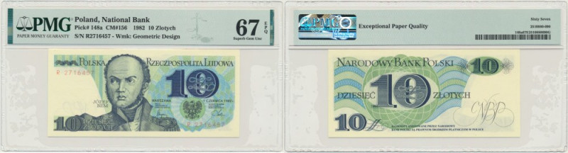 10 złotych 1982 - R - PMG 67 EPQ &nbsp; Banknot opatrzony certyfikatem PMG z oce...