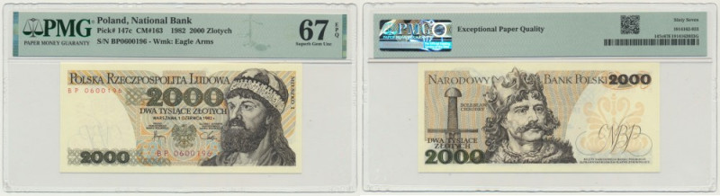 2.000 złotych 1982 - BP - PMG 67 EPQ - pierwsza seria rocznika Pierwsza seria ro...